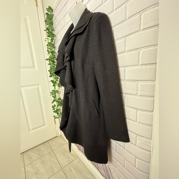WHITE HOUSE -Black market Classic Black Trench Coat with Belted Waist/size M - Picture 10 of 11